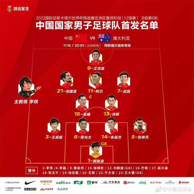 必发官网-【首发】中澳之战四名归化首次同时首发 武磊领衔
